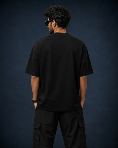 Lord Krishna Graphic Oversized T-Shirt | Premium Black Streetwear Tee|Unisex|Wildwood