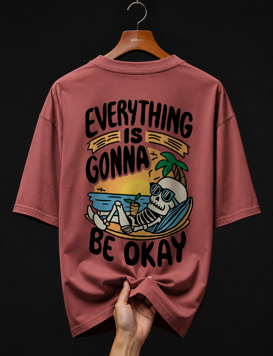 Wildwood "Gonna Be Okay" Chill Skeleton Oversized Classic T-Shirt(UNISEX)