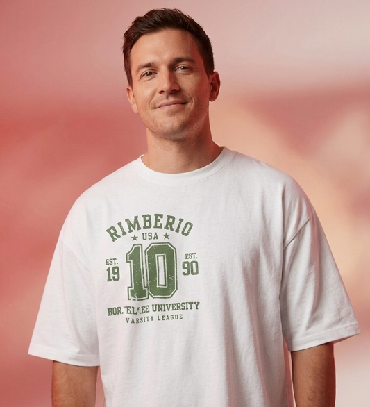 Vintage Varsity Graphic Oversized unisex T-Shirt – Rimberio 10 Print