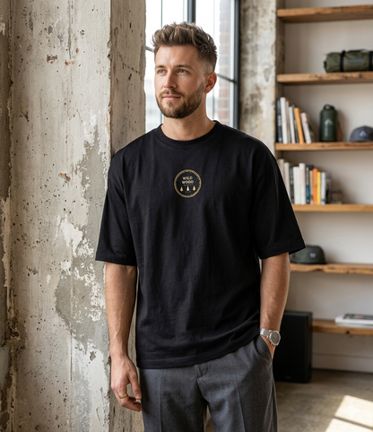 Oversized Neon Dragon and Mecha-Samurai Classic T-Shirt(unisex)